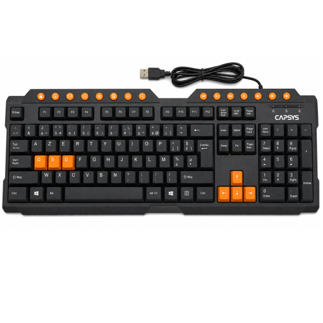 CLAVIER USB MULTIMIDIA STD KB158 CAPSYS